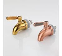 Zilimontt 304 Stainless Steel Wine Tap Dispenser with Ball Valve for Beverage Barrels and Jugs, Compatible with Wine Making, Juice Dispensing and Home Brewing Kits(Mirror gold（16mm）)