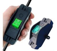 Zilimontt 30A High Current Inline Cable Rocker Switch Double Pole On/Off AC250V Waterproof Cord Switch for for Lights or Appliances, ABS Housing with Indicator Light