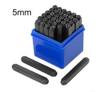 Zilimontt 36-Piece Alphabet and Number Stamping Punch Set with Steel Dies for Metal, Leather and Wood Crafting Tools in 2mm to 6mm Sizes(5mm)