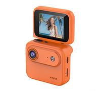 Zilimontt 360 Degree Action Camera 4K Stabilised Sports Cam with Flip Screen - Fast Charging Type-C - 6H for Cycling and Adventure - HD Panoramic Video Recorder(Orange)
