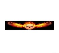 Zilimontt 3d Car Front Rear Windshield Sticker Terror Decor Sunshade Decal for Various Models in Yellow Eyes Blue Eyes Fire Skull Eyes or Black Skull 133 X 21(Fire Skull)