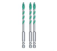 Zilimontt 3PC Carbide Drill Bits Set for Glass, Wood, Metal and Tiles - Four-for Edge Serrated Eccentric Design with 6mm, 8mm, 10mm and 12mm Sizes(6mm)