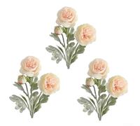 Zilimontt 3pcs Artificial Peony Flowers 50cm Tall Realistic Plastic Floral Decor for Living Room Dining Table Office Decoration in White Light Pink Pink Purple Rose Red(forchampagne)