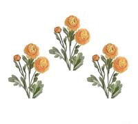 Zilimontt 3pcs Artificial Peony Flowers 50cm Tall Realistic Plastic Floral Decor for Living Room Dining Table Office Decoration in White Light Pink Pink Purple Rose Red(orange)
