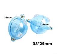 Zilimontt 3Pcs Inline Bubble Fishing Floats Hollow ABS Bobber Balls Transparent White Blue Oval Round Removable Line Through Design Buoyant Terminal Tackle for for Sea River(Transparent Blue)