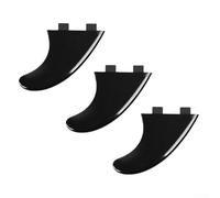 Zilimontt 3pcs Surfboard Tail Fins Set Compatible with FCS for for G5 Thruster Fins, Nylon Fiberglass Construction for for Enhanced Stability and Control, Black Surfing Accessory