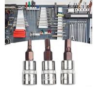 Zilimontt 3Pics Hex Head Screwdriver Bit Set with /4 Inch Drive Socket - H3 H4 H5 H6 H7 H8 Sizes for Professional Tools and Home Repair Applications(H3 H4 H5)