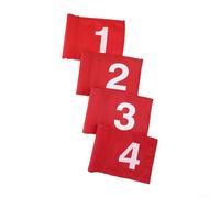 Zilimontt 4 Pack For Golf Practice Flags| High Density Nylon Wind Direction Indicator with Plastic Plug| Portable Target Flag for Backyard Garden Green Training Aid| Red