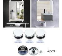 Zilimontt 4 Pack Mirror Clips for Glass Wall Mounting - Zinc Alloy Round Clamps Holder 27mm x 14mm, Compatible with Bathroom, Bedroom, Wardrobe, Elevator, Exhibition Mirr