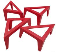 Zilimontt 4-Pack Portable Plastic Canvas Stands and Risers Holder for Acrylic Pouring Paintings, Board Support for Artists, Students and Hobbyists in Red, Green or(Red)