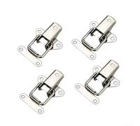 Zilimontt 4 Pack Stainless Steel Butterfly Latch Lock Clasp Set, 304 Silver Case Clip Hardware for for Flight Case, Wooden Box, Trunk, Luggage, Tool Box, Cabinet, Packaging,