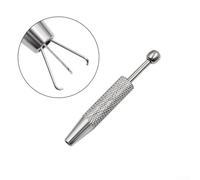 Zilimontt 4-Piece 3-Claw and 4-Claw Bead Pick-Up Tool Set, Stainless Steel Grabber for Gems, Plastic or Glass Beads, Small Screws, Model Making, Anti-Slip Handle, 122mm