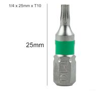 Zilimontt 4-Piece Magnetic for Torx Screwdriver Bit Set for T6-T40 with /4-Inch Hex Shank and 25mm Length for Electric and Hand Screwdrivers()