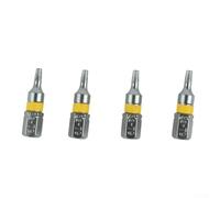 Zilimontt 4-Piece Magnetic for Torx Screwdriver Bit Set for T6-T40 with /4-Inch Hex Shank and 25mm Length for Electric and Hand Screwdrivers(for T9)