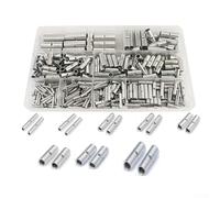 Zilimontt 400pc Non Insulated Butt Connectors for Electrical Wire Connections, Copper Tubular Electro-For Tin Plated with Wire Stop Barrier, 22-6 AWG Size Range