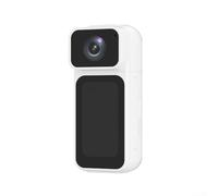Zilimontt 4K Mini Body Camera Portable Action Cam With 170° Wide Angle 1.47 Inch IPS Display Wearable Recording Device For Pet Walking Travel Work,128GB Storage(White)