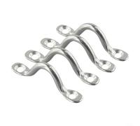 Zilimontt 4Pcs 5mm Marine Grade 316 Stainless Steel Wire Eye Straps for Boat Deck and Canopy Tie Down Applications, Heavy Duty Pad Eyes with 40mm Hole Spacing