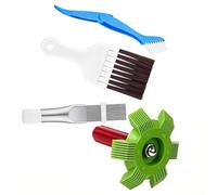 Zilimontt 4PCS Air Conditioner Fin Comb and Coil Cleaning Brush Set, Stainless Steel Radiator and Condenser Fin Straightener Tool for AC Condenser, Refrigerator Coils,