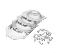 Zilimontt 4pcs Angled Legs Fixing Plate Bracket for Furniture Table Feet Set with Screws, Galvanized Iron Construction for 3-4cm Solid Wood Legs, Compatible with Nordic