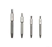 Zilimontt 4PCS Double-Sided Screw Extractor Set with High-Speed Steel Bits for Removing Stripped, Broken and Rusted Screws from .5mm to 3.8mm Diameter in Convenient