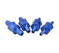 Zilimontt 4Pcs Fuel Non Return Check Valve Set for Petrol Water Line, Aluminum Alloy Way Unidirectional Valves 6mm/8mm/10mm/12mm for Carburettor and Low(Blue)