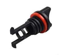 Zilimontt 4PCS Replacement Boat Drain Bungs with Washers for Marine, Nylon Standard Coarse Thread Drain with Retainer Lug, Black & Red
