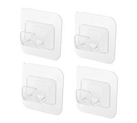 Zilimontt 4PCS Shower Curtain Rod Holder Wall Mount Bracket with Adjustable Grip for .5cm-2.2cm Diameter Rods, Heavy Duty 5kg Capacity, Transparent ABS