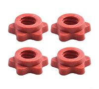 Zilimontt 4pcs Weight Check Nut Barbell Bar Clips Lock Screw Collars, 25mm Plastic Spinlock Fasteners for Standard Weight Lifting Barbells and Dumbbell For Bars, Secure
