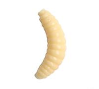 Zilimontt 50PCS Soft Fishing Lures Silicone Worm Maggot Grub Artificial Baits 2cm Lifelike Design for for Bass Carp Bream Grass Carp with Smell Shrimp Additive for(yellow)