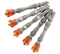 Zilimontt 5pcs 65mm Long PH2 Double-Head Cross Screwdriver Bits with Magnetic for Ring for Power Tools and Electric Screwdrivers