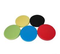 Zilimontt 5pcs Set 7 Inch Round Flat Polishing Foam Buffing Sponge Pads for Car Detailing, Glass, Stainless Steel and Furniture Polishing - Green, Blue, Red, Black,
