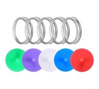 Zilimontt 5Pcs Silicone Fermenting Lids - Waterless Airlock Fermentation-Lids,Regular Mouth-Mason Jar Fermenter Cap (B)