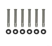 Zilimontt 6-Pack Gray Pool Frame Pins And Washers, 80Mm Length Plastic Support Connector Parts, For Power Steel Pools, Maintenance Kit