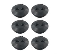 Zilimontt 6 Pcs Rubber Grommet 2 Holes Fuel Tank Seal for Brush Cutter Grass Trimmer, Black Rubber Washer Replacement Parts, 20mm Bottom Diameter