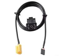 Zilimontt 6-Pin AUX Audio Interface Cable Adapter Socket with 145cm Long Cable for Grande Punto and 500, Black ABS Panel for Center Console Installation