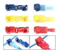 Zilimontt 60pcs Wire Tap Connectors Quick Splice T-Tap Wire Joint Crimp Cable Kit with Female Spade Connectors, Self-Stripping Electrical Terminals for for Automotive,
