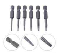 Zilimontt 6Pcs Triangle Screwdriver Bits Set, 6.35mm Hex Shank, TA1.8/2.0/2.3/2.5/2.7/3.0mm, 50mm Alloy Steel Magnetic Triangle Head Drill Bits for for Electric