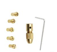 Zilimontt 7-Piece Brass Mini Drill Chuck Adapter Set with 2.35/3.17/4.05/5.05mm Collets for Motor Shaft and Rotary Tools, Compatible with 0.5-3.0mm Drill Bits for PCB(3.17mm)