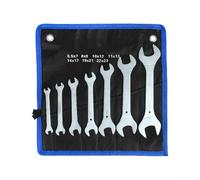 Zilimontt 7Pcs Thin Open End Wrench Double Headed Metric Spanner 3mm Thickness High Hardness 45# Steel Tool Set for Professional Repair and Maintenance