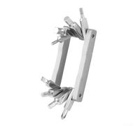 Zilimontt 8-in-1 Portable Repair Tool Set for Mini Folding Bikes - Hex and For Torx Wrenches, Alloy Steel Construction, Compact 7 x 4 x 3 cm Design, 80 g Weight,(silver)