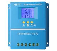 Zilimontt 80A 100A For MPPT Solar Charge Controller, 12V-48V Auto Identification, LCD Display, Dual USB Ports, Compatible with Seal/GEL/Flood/For LiFePO4 Batteries(100A)