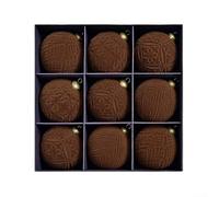 Zilimontt 9 Velvet Christmas Balls Ornaments For Hanging On Trees And Displaying At Holiday Gatherings And For Festive Home Settings(coffee)