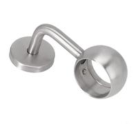 Zilimontt 90° Stainless Steel Staircase Handrail Support Brackets Round Tube Pipe Holder with Polished Chrome Effect Finish Covered Fixings for 38mm 42mm 50mm(42mm)