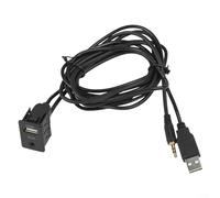 Zilimontt ABS Car AUX USB Male Flush Mount Dash Adapter Cable Socket with 12V Voltage for Car and RVs Central Control Panel Direct Installation
