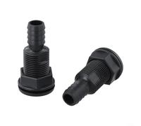 Zilimontt ABS Marine Thru Hull Fitting Connector for 3/4", 1", 5/8" Hose Sizes, Black Plastic Water Outlet Deck Hardware for Boats and Marine Applications(3/4IN)