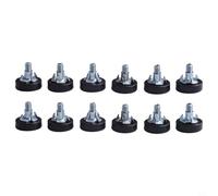 Zilimontt Adjustable Furniture Leveling Feet 12/24 Pcs with 1/4 Inch Thread Screw-in Anti-Slip Design, Carbon Steel and PP Heavy Duty Cabinet Table Chair Levelers for(12pcs)