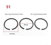Zilimontt Air Compressor Piston Ring Set, 3pcs Pneumatic Seal Rings for for 42mm 47mm 48mm 51mm 52mm 65mm 90mm 95mm 100mm Cylinder, Replacement Parts for for Air Pumps and(51mm)