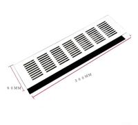 Zilimontt Aluminium Air Ventilation Grille Cover with Silver Louvred Design, Resistant and Waterproof Alloy Vent Cover for for Indoor Use in Wardrobes, Cabinets,(80x300mm)