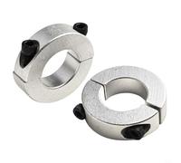 Zilimontt Aluminum Alloy Double Split Shaft Collar Clamp, 20-30mm ID, M6 DIN 912 Cap Screw, Two-Piece Design for for Precise Positioning, Strong Locking, (20mm)