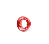 Zilimontt Aluminum Alloy for for Bicycle Crank Fixing Bolt with Tool, M20x8mm Lightweight Component for for Road and Mountain for for Bike HollowTech-II Cranksets, Durable Replacement Part(Red + Tool)